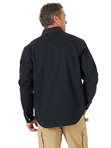 Wrangler Riggs Workwear Men's Tough Layers Twill Shirt Work Jacket, Dark Navy, Small