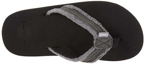 Sanuk Fraidy Stacker Flip-Flop, Black, US 2-3 Unisex Little Kid