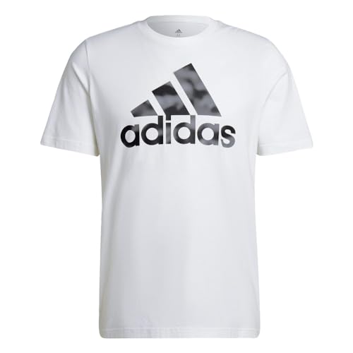 adidas mens Essentials Camouflage Printed Tee T Shirt Short Sleeve , White, X-Small US