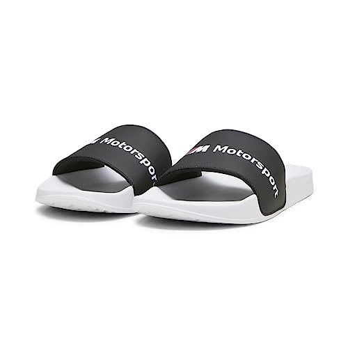 PUMA Men's BMW M MOTORSPORT LOGO LEADCAT 2.0 Slide Sandal, Puma Black-Puma White, 11