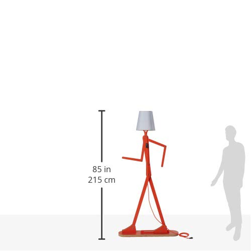 HROOME Cool Creative Floor Lamps Wood Tall Decorative Corner Reading Standing Swing Arm Light for Living Room Bedroom Office Farmhouse Kids Gift Idea- with LED Bulb (Oran Orange)