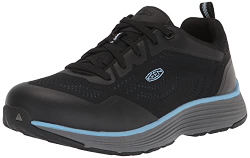 KEEN Utility Women's Sparta 2 Low Height Alloy Toe Industrial Work Shoes, Airy Blue/Black, 8