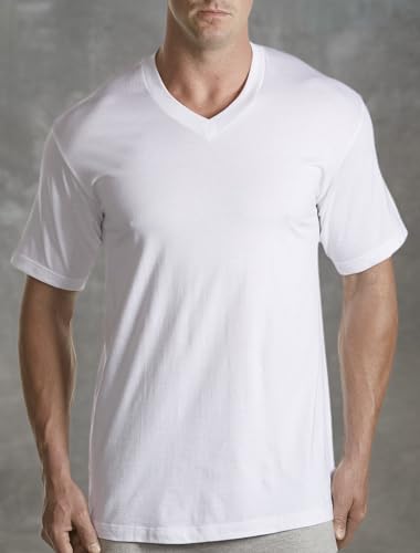 Harbor Bay by DXL Men's Big and Tall 3-pk V-Neck T-Shirts White 4XLT