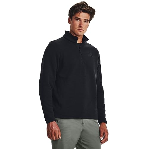 Under Armour mens Specialist Quarter Zip, (001) Black/Black/Jet Gray, Medium