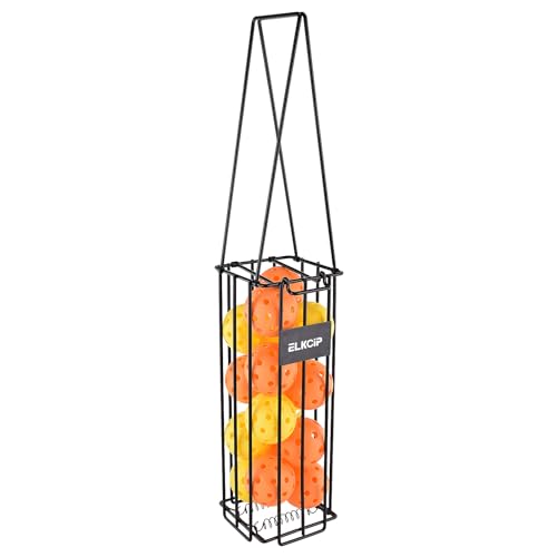 ELKCIP Portable Pickleball & Tennis Ball Collector - Pickleball Retriever Basket Carrier Gatherer Picker Hopper Container for Picking and Storage Training Tool for Ball, Integral