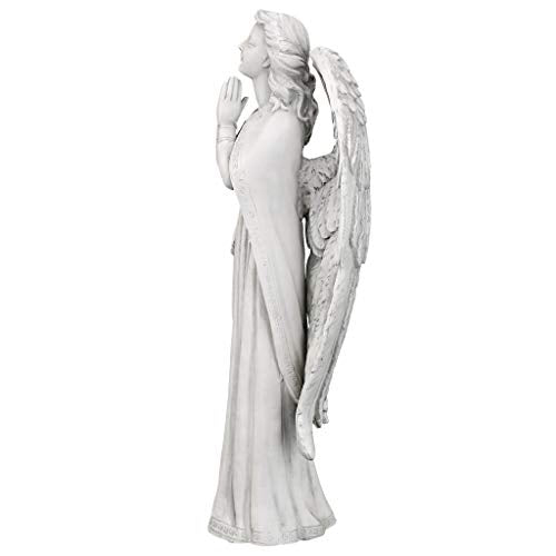 Design Toscano KY930578 Divine Guidance Praying Guardian Angel Religious Garden Statue, Medium, 13 Inch, Antique Stone