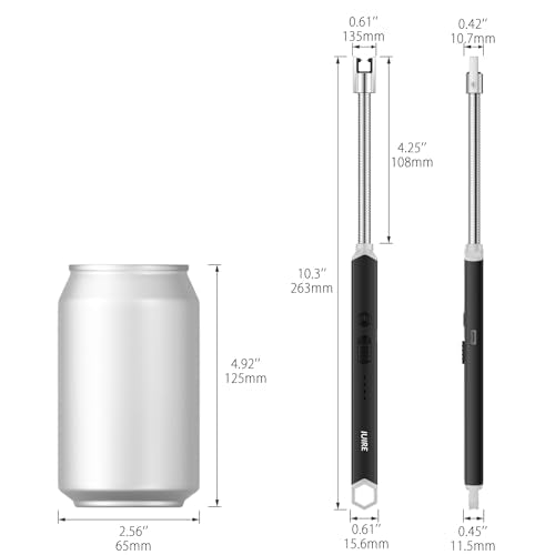 IUIRE Candle Lighter Electric Rechargeable Arc Lighter with Flexible Neck (Rose Gold*3)