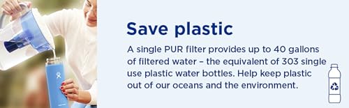 PUR Water Pitcher & Dispenser Replacement Filter 4-Pack, Genuine PUR Filter, 2-in-1 Powerful Filtration and Faster Filtration, 8-Month Value, Blue (PPF900Z4)