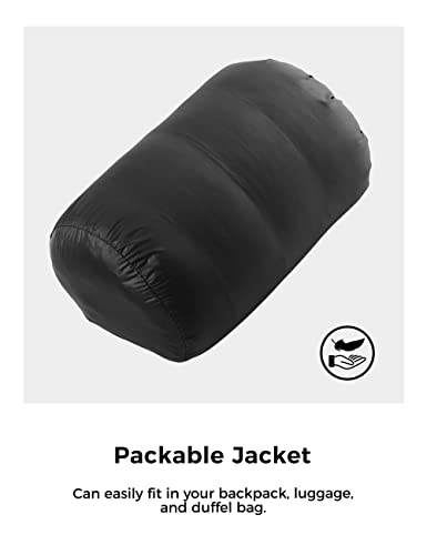 wantdo Women's Packable Down Jackets Lightweight Spring Jackets (Black, Small)
