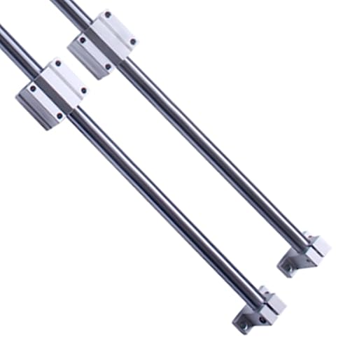 2PCS Linear Motion Rod Shaft Guide 20mm x 1200mm Linear Bearing Slide Set with 4PCS Block Bearings SCS20UU + 4PCS Aluminum Rail Support SK20 Linear Motion Set CNC Parts Kits for 3D Printer, DIY, CNC