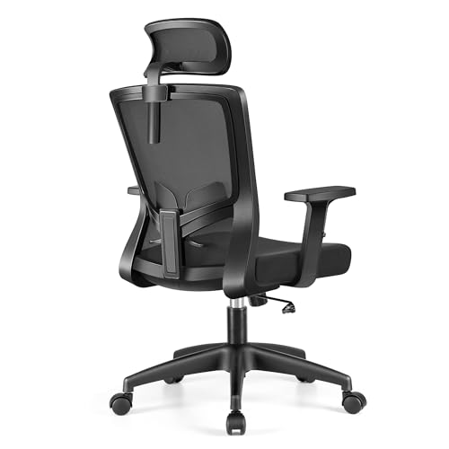 Brick Attic Office Chair Ergonomic Desk Chair High Back Computer Chair Swivel Mesh Task Chair with Adjustable Lumbar Support Armrests Headrest Black