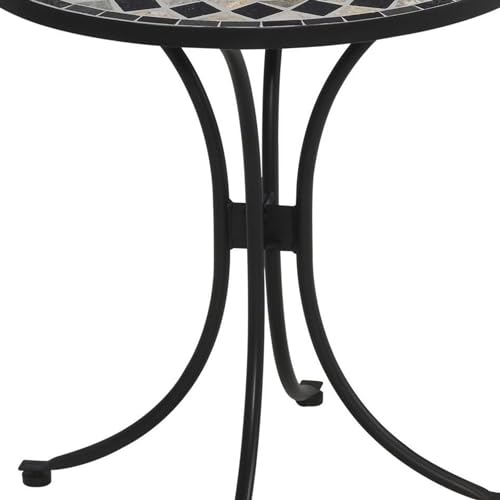 Homestyles Laguna Black Outdoor Bistro Table with Marble Tile Top
