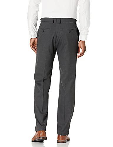 J.M. Haggar Men's Classic Fit Flat Front Dress Pant-Regular and Big & Tall Sizes, Light Blue Heather, 38W x 30L