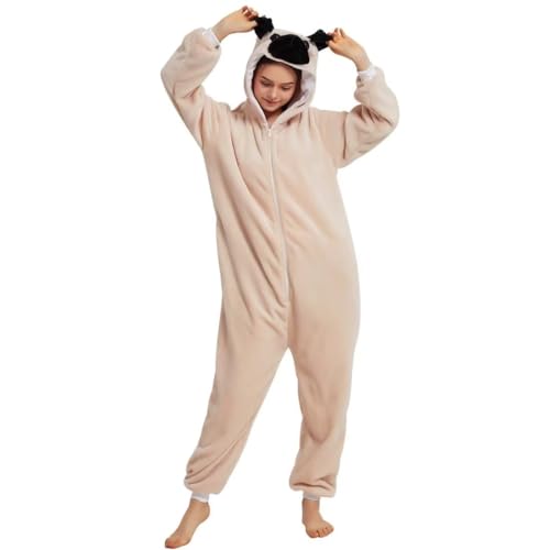 Unisex Adult Cosplay Animal Onesie Halloween Costume Christmas One Piece Pajamas Sleepwear for Women Men, Deer S