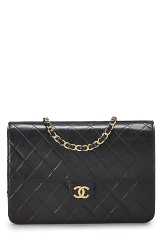 Chanel, Pre-Loved Black Quilted Lambskin Ex Flap Medium, Black