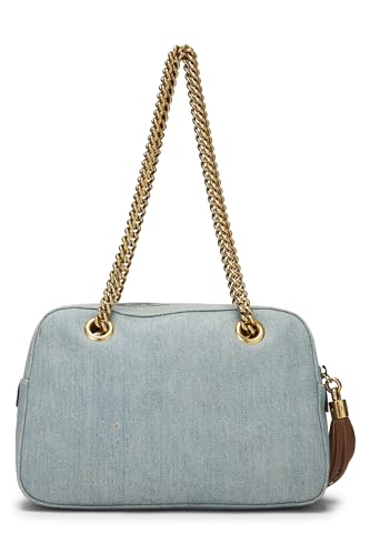 Gucci, Pre-Loved Blue Denim Soho Chain Shoulder Bag, Blue