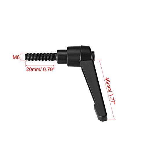 uxcell M6 x 20mm Handle Adjustable Clamping Lever Thread Push Button Ratchet Male Threaded Stud Knobs Locking Rotating Screw Handles Quick Release Bolt Black 5pcs