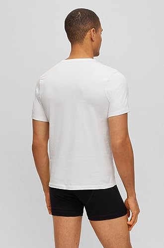 BOSS Hugo Men's T-Shirt Rn 3p Us Co 10145963 01, White, Small