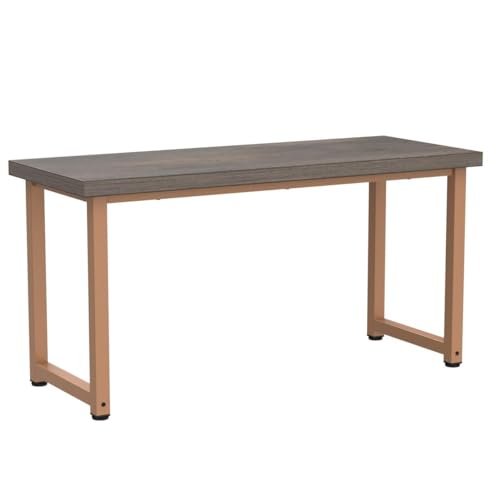 TOPSKY 59" Big Large Computer Office Desk 1.88" Thickness Desktop (Espresso Gray)