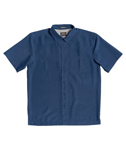 Quiksilver mens Centinela 4 Up Comfort Fit Pocket Collared Button Down Shirt, Midnight Navy Centinella, Small US