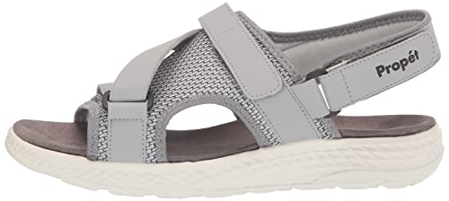 Propét Women's TravelActiv Sport Sandal,Silver,7