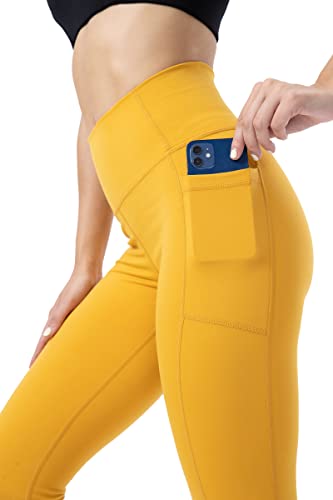 ONGASOFT Women High Waist Yoga Workout Leggings Tummy Control Brushed Soft Tight Pants with Side Pockets