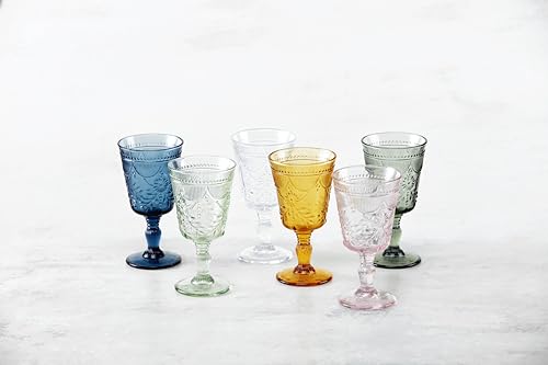 Fortessa Debutante Glass Goblet, Set of 6, 10 Ounce, Amber