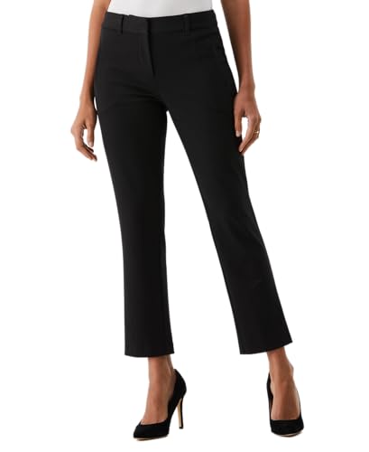 Rafaella Women's Petite Straight Leg Ankle Pant, Black