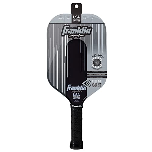 Franklin Sports Pro Pickleball Paddles - Signature Series Pro Pickleball Paddle with MaxGrit Surface - USA Pickleball (USAPA) Approved Tournament Pickleball Paddle - 16mm Polypropylene Core - Black