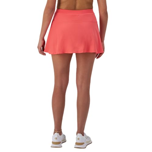 Champion Women's, Moisture-Wicking, City Sport Flounce Skort with Built-in Shorts, 3", High Tide Coral, X-Small