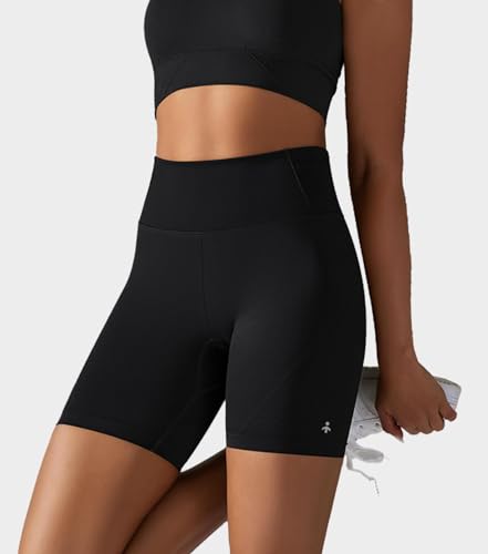 Orolay Yoga Shorts for Women - Tummy Control Butt Lifting Shorts Seamless Mid Rise Workout Running Tights Black X-Small