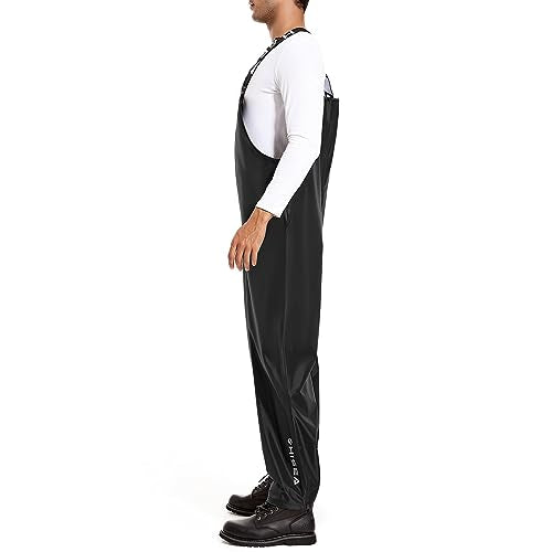 HISEA Waterproof Bib Overall Fishing Bib Pants Made from Durable PVC-Coated Nylon for Fishing, Hunting, Work, Sailing