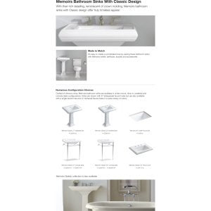 KOHLER Memoirs® Classic 24" pedestal bathroom sink with 8" widespread faucet holes