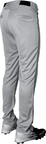 Rawlings | LAUNCH SERIES Full Length Baseball Pants | Youth Small | Grey/Black