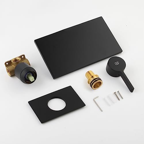 POP SANITARYWARE Wall Mounted Waterfall Bathtub Faucet Matte Black Single Handle Tub Filler Faucet With Valve