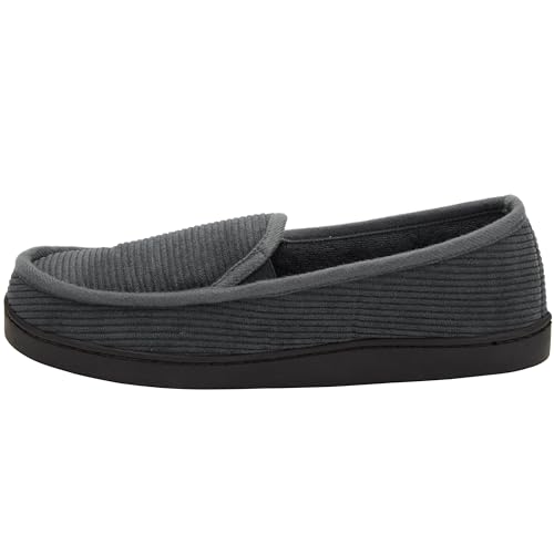 KingSize Men's Cotton Corduroy Slippers - 13 W, Steel