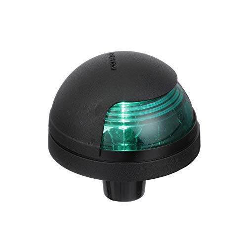 Attwood 5045-7 Bi-Color Combination 1-Mile Sidelights — Deck Mount — for Boats Up to 39.4 Feet, 7-Inch Hard Wire Lead, Black Housing
