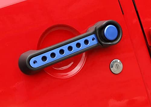 Bolaxin 3pcs/Set Aluminum Side Door Grab Handle Knobs Cover Trim for Jeep Wrangler JK & Unlimited 2 Door 2007-2019 Handle Pull (Blue)