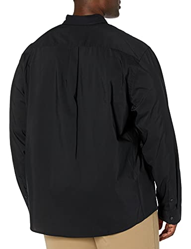 Dockers Men's Classic Fit Long Sleeve Signature Comfort Flex Shirt (Standard and Big & Tall), Black-Solid, 3X-Large