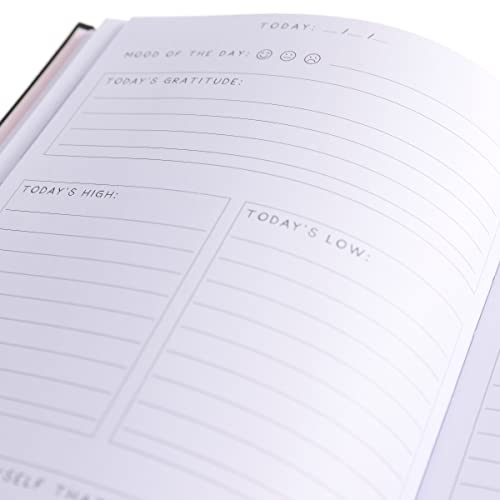 Graphique Self-Care Journal - Positive Self - 256 Pages - Weekly Quote & Daily Fill in Interiors - Hardbound Fabric Cover - Ribbon Marker (6" x 8")