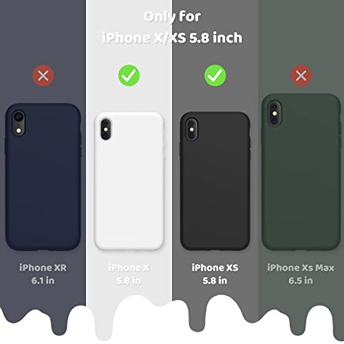 OuXul Case for iPhone X/iPhone Xs case Liquid Silicone Gel Rubber Phone Case,iPhone X/iPhone Xs 5.8 Inch Full Body Slim Soft Microfiber Lining Protective Case (Tea Green)