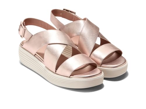 Cole Haan Women's Original Grand Platform Sandal Heeled, Rose Gold Talca/Ivory, 8