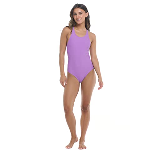 Body Glove Women's Standard Smoothies Mylene Solid One-Piece Swimsuit with Racer Back, Akebi, Small