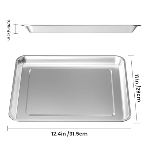 Stainless Steel Baking Tray Pan Compatible with Cuisinart Airfryer TOA-060 and TOA-065 (with Cuisinart Airfryer TOA-060 and TOA-065)