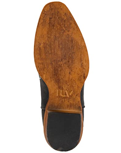 IUV Cowboy Boots For Women Mid Calf Western Boots Cowgirl Pull-On Tabs Pointy Toe Boot