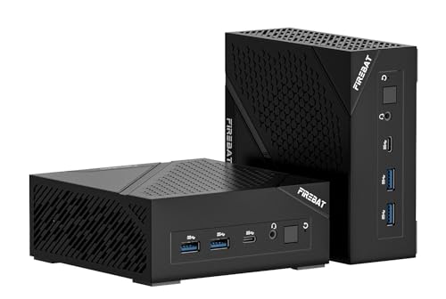 FIREBAT AM02 Mini PC, Intel N100 Mini PC(4C/4T,3.4GHz), 16GB LPDDR5 512GB M.2 SSD, Windows 11 Desktop Computer 4K Dual HDMI Display/USB3.2/WiFi 6/BT5.2/RJ45 1000M