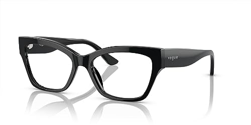 Vogue Eyewear Women's VO5523 Cat Eye Prescription Eyewear Frames, Black/Demo Lens, 52 mm