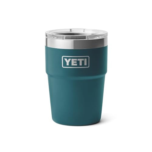 YETI Rambler 16 oz Stackable Tumbler, Vacuum Insulated, Stainless Steel with MagSlider Lid, Big Wave Blue