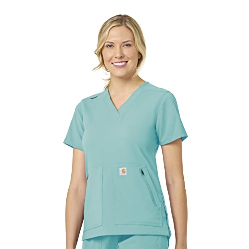 Carhartt Scrubs C12237 Women's Rugged Flex® Modern Fit 4-Pocket V-Neck - 2X-Large Regular - Sorbet