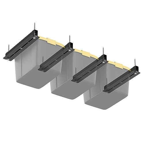 WALMANN Overhead Tote Storage Rail System, Garage 16" Joists Ceiling Bin Storage Rack Heavy Duty Adjustable Tote Slide Garage Storage System(for 3 Bins, Bins are not included)